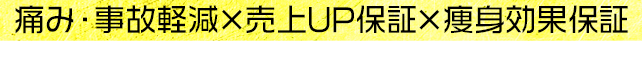 痛み・事故軽減×売上UP保証×痩身効果保証 だから失敗しないサロン経営を